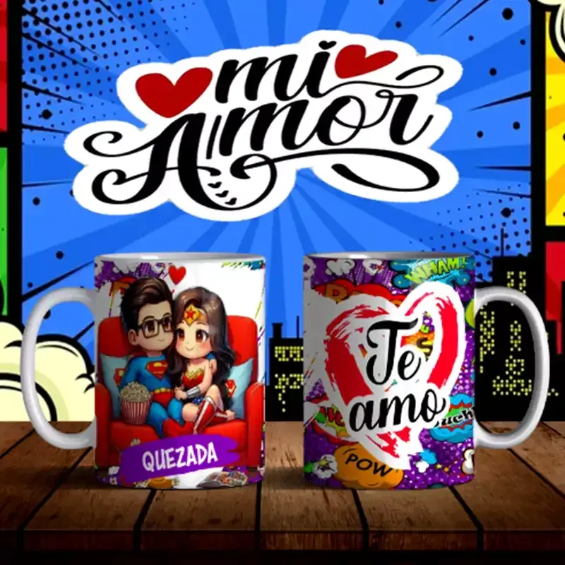 Taza Te Amo con Superhéroes – Un regalo épico y personalizado para los verdaderos fans.