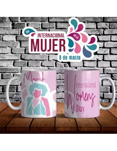 Taza personalizada para celebrar el Día de la Mujer con diseños inspiradores.