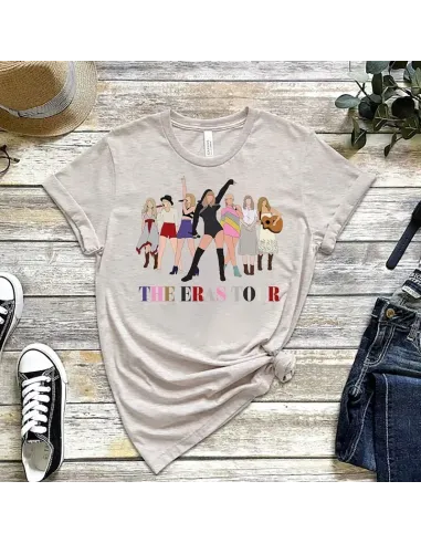 Camiseta Eras Tour para mujeres y niñas, diseño inspirado en Taylor Swift.