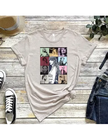 Camiseta Eras Tour para mujeres y niñas, diseño inspirado en Taylor Swift.