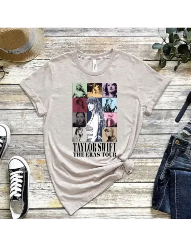 Camiseta Eras Tour para mujeres y niñas, diseño inspirado en Taylor Swift.