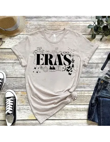Camiseta Eras Tour para mujeres y niñas, diseño inspirado en Taylor Swift.