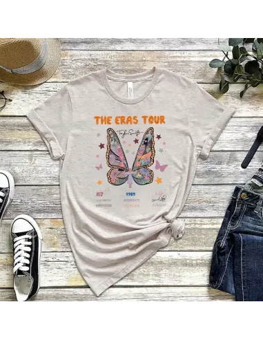 Camiseta Eras Tour para mujeres y niñas, diseño inspirado en Taylor Swift.