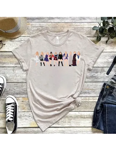 Camiseta Eras Tour para mujeres y niñas, diseño inspirado en Taylor Swift.
