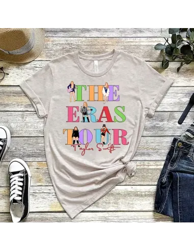 Camiseta Eras Tour para mujeres y niñas, diseño inspirado en Taylor Swift.