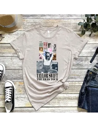 Camiseta Eras Tour para mujeres y niñas, diseño inspirado en Taylor Swift.