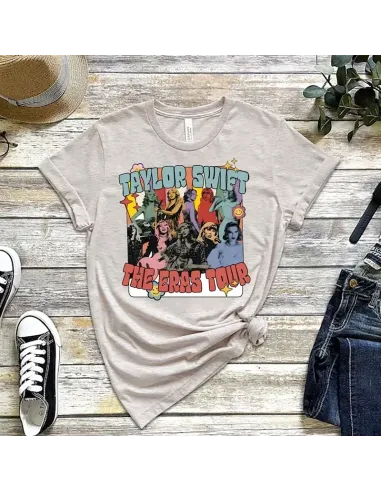 Camiseta Eras Tour para mujeres y niñas, diseño inspirado en Taylor Swift.