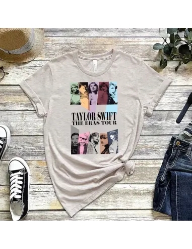 Camiseta Eras Tour para mujeres y niñas, diseño inspirado en Taylor Swift.