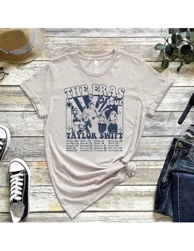 Camiseta Eras Tour para mujeres y niñas, diseño inspirado en Taylor Swift.