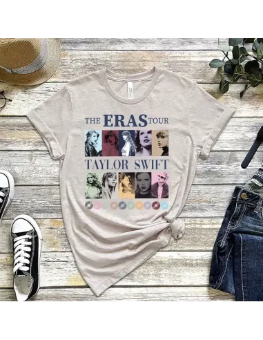 Camiseta Eras Tour para mujeres y niñas, diseño inspirado en Taylor Swift.