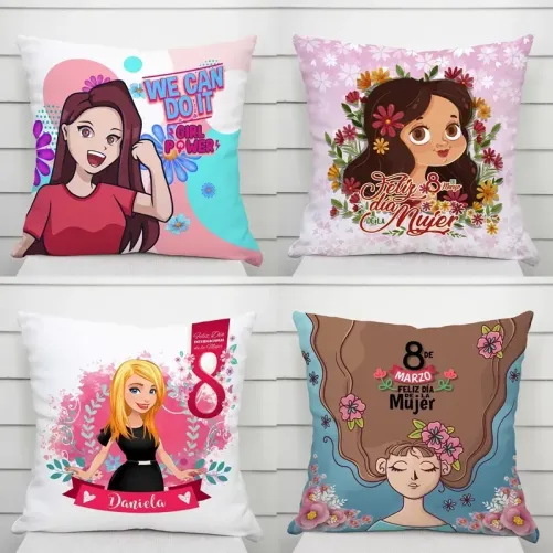 Cojín Feliz Día Mujer | Regalo Perfecto para 8M 🌷💕