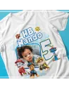 Camiseta Paw Patrol personalizada con foto y nombre.