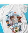 Camiseta Paw Patrol personalizada con foto y nombre.