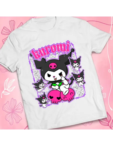 Camiseta Kuromi - Ropa kawaii de Sanrio para fans del estilo japonés