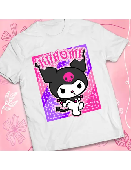 Camiseta Kuromi - Ropa kawaii de Sanrio para fans del estilo japonés