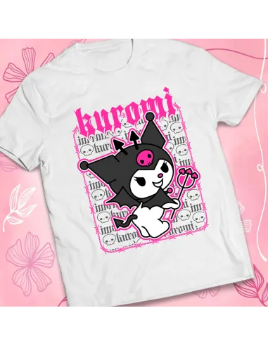 Camiseta Kuromi - Ropa kawaii de Sanrio para fans del estilo japonés
