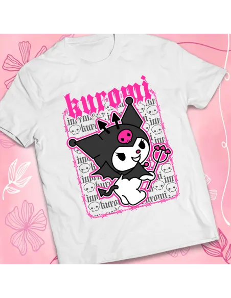 Camiseta Kuromi - Ropa kawaii de Sanrio para fans del estilo japonés