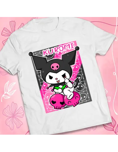 Camiseta Kuromi - Ropa kawaii de Sanrio para fans del estilo japonés