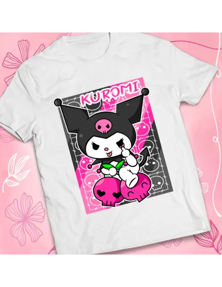Camiseta Kuromi - Ropa kawaii de Sanrio para fans del estilo japonés