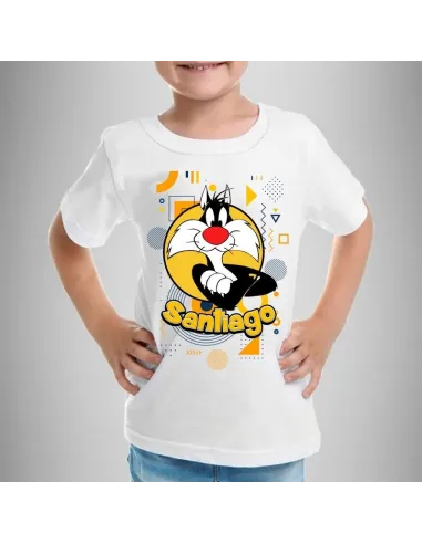 camiseta dibujos animados personalizada para niños con nombre y edad