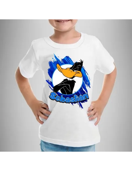 camiseta dibujos animados personalizada para niños con nombre y edad