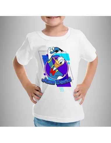 camiseta dibujos animados personalizada para niños con nombre y edad