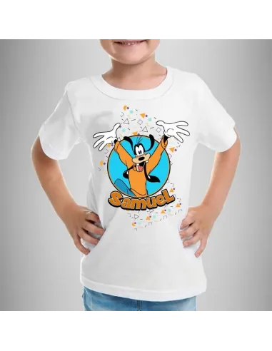 camiseta dibujos animados personalizada para niños con nombre y edad