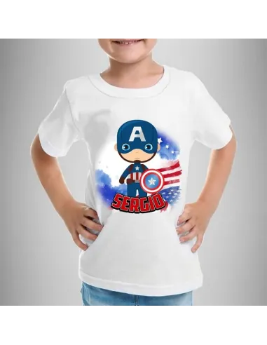 camiseta dibujos animados personalizada para niños con nombre y edad