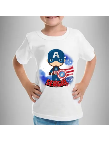 camiseta dibujos animados personalizada para niños con nombre y edad