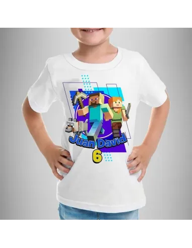 camiseta dibujos animados personalizada para niños con nombre y edad