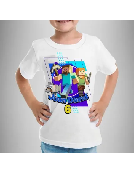 camiseta dibujos animados personalizada para niños con nombre y edad