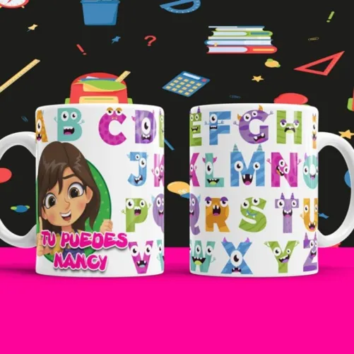 Taza Tablas Abecedario Niños