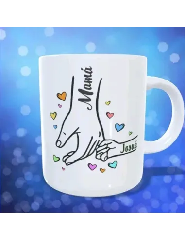 Taza Mano de Mamá con Hijos
