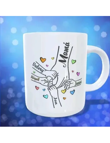 Taza Mano de Mamá con Hijos