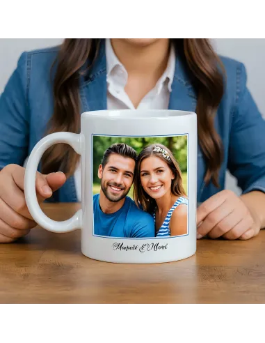 Taza Blanca Personalizada con Foto y Texto