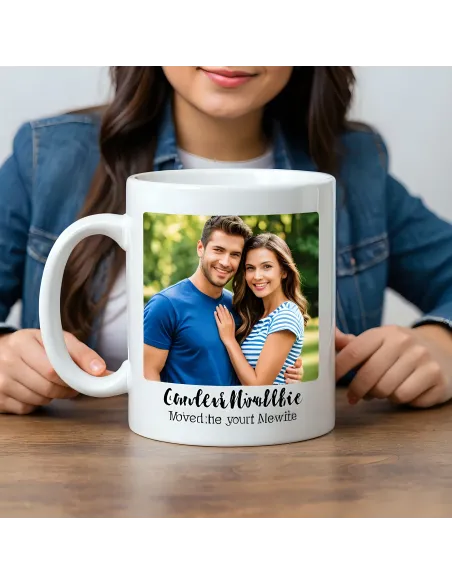 Taza Blanca Personalizada con Foto y Texto
