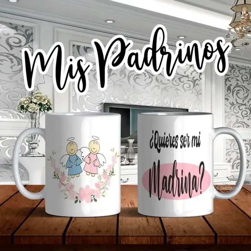 Taza Personalizada para Bautizo – ¿Quieres ser mi Padrino o Madrina?