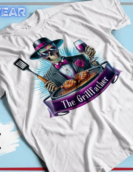 Camiseta The GrillFather con diseño exclusivo para papás parrilleros