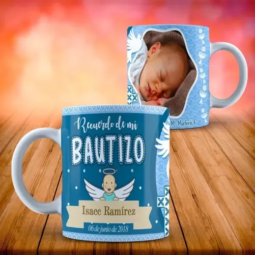 Taza Recuerdo de mi Bautizo – Personalizada con Foto y Texto