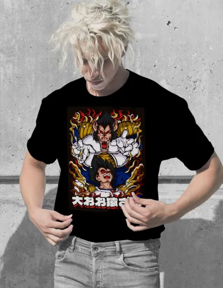Camiseta Goku vs Vegeta con impresión DTF de alta calidad – Ropa anime