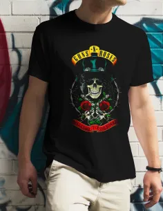 Camiseta negra Guns N' Roses Welcome To The Jungle estampada 2