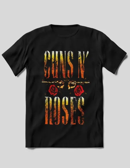 Camiseta rock algodón negra