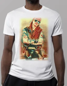 Camiseta Guns N' Roses Axl Rose blanca 2