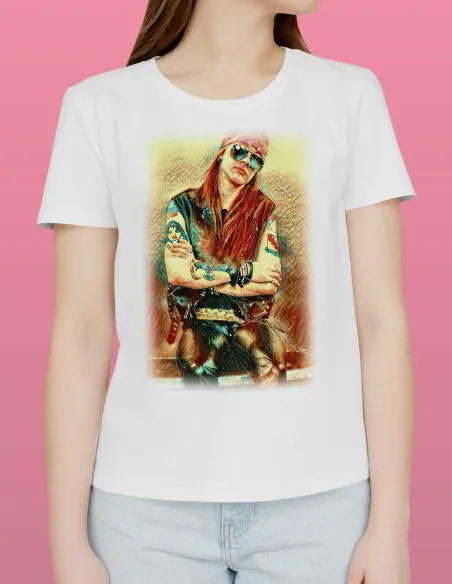 Camiseta DTF Axl Rose detalle