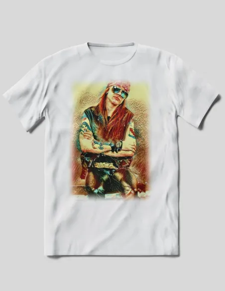 Camiseta blanca algodón personaje Axl
