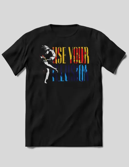 Camiseta rock negra algodón