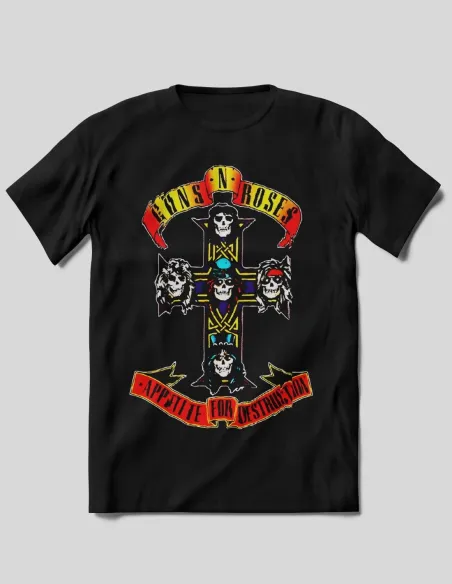 Camiseta diseño calaveras Guns N' Roses