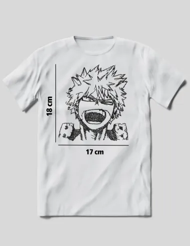 Camiseta Bordada Katsuki Bakugo Medidad