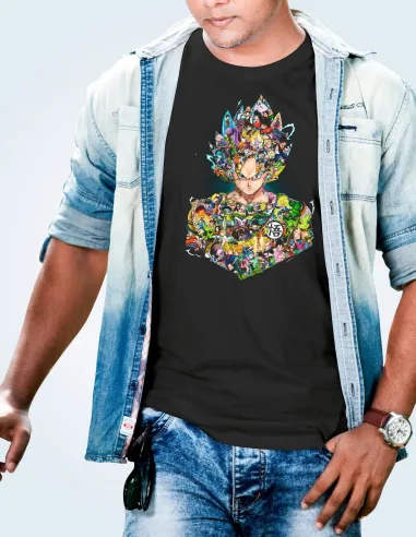 Detalle de impresión DTF en Camiseta Dragon Ball Z
