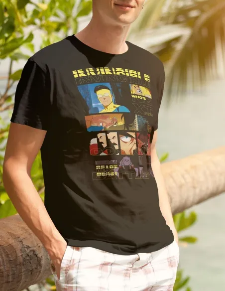 Camiseta Marvel Invincible con diseño DTF semitono en algodón 100%
